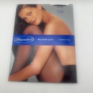 Mandee silky, sheer Lyra control top pantyhose, average black